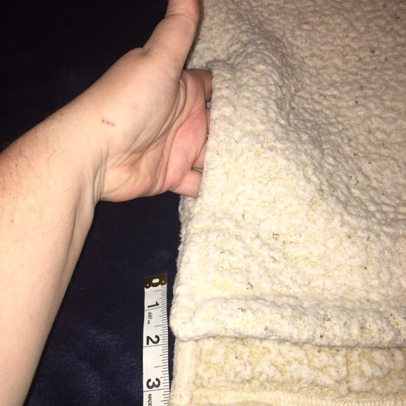 Time and Tru sweater Womens Small cream quarter zip pullover teddy bear pockets - Picture 8 of 8